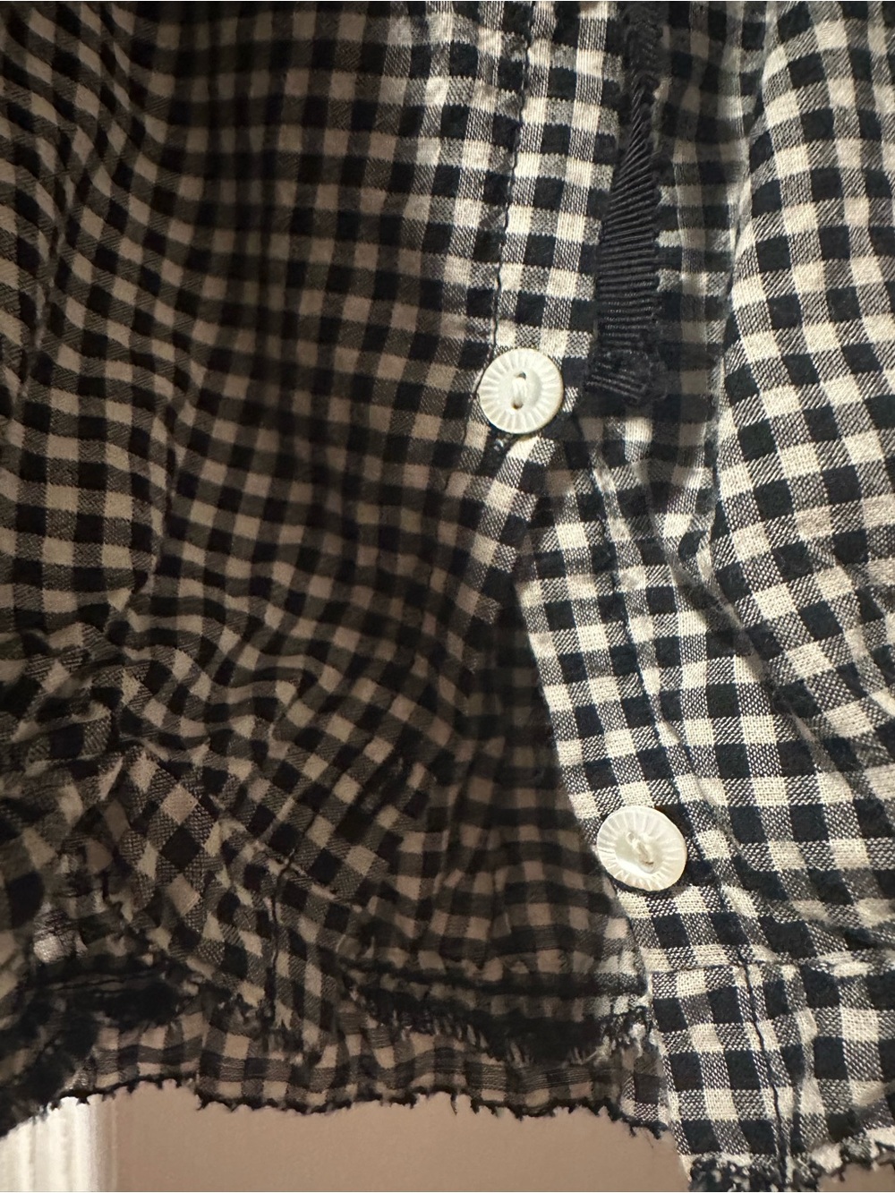 Doen Traveler Top Black Gingham XS - Picture 4 of 5